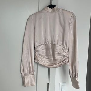 Babaton Rosalia Blouse XS- Light Pink/Nude, New with Tags